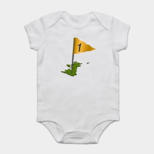 3d putting green in the shape of the UK with flag Baby Bodysuit